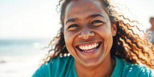 Person feeling energetic outdoors.